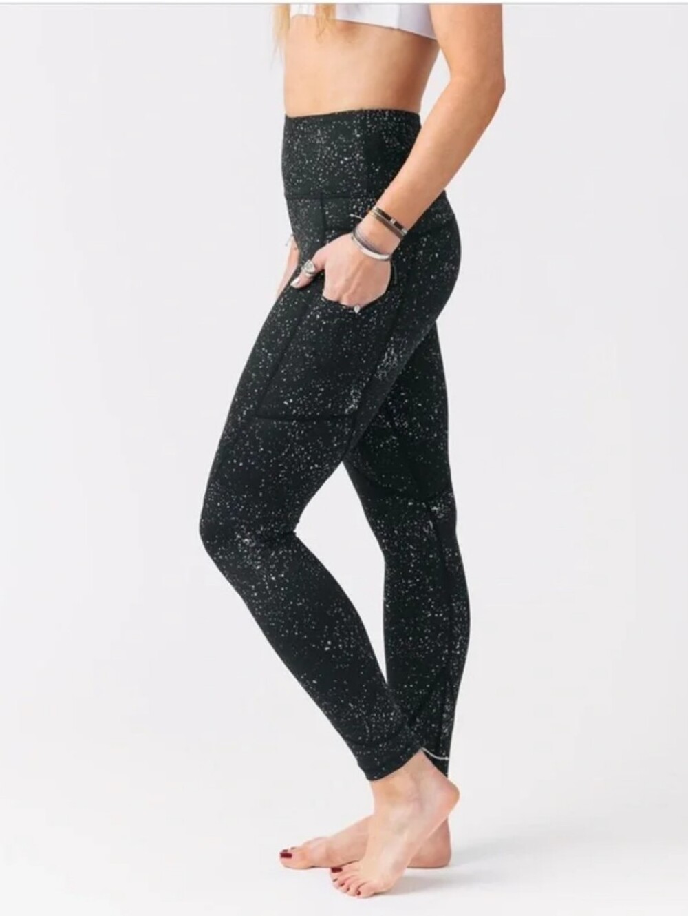 Ziya Active Black Reflective Light N Tight High Rise Leggings Size 2